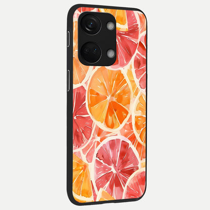  Orange Fruits Pattern back cover For Oneplus Nord 3 slim fit glass case with vibrant aesthetic design
