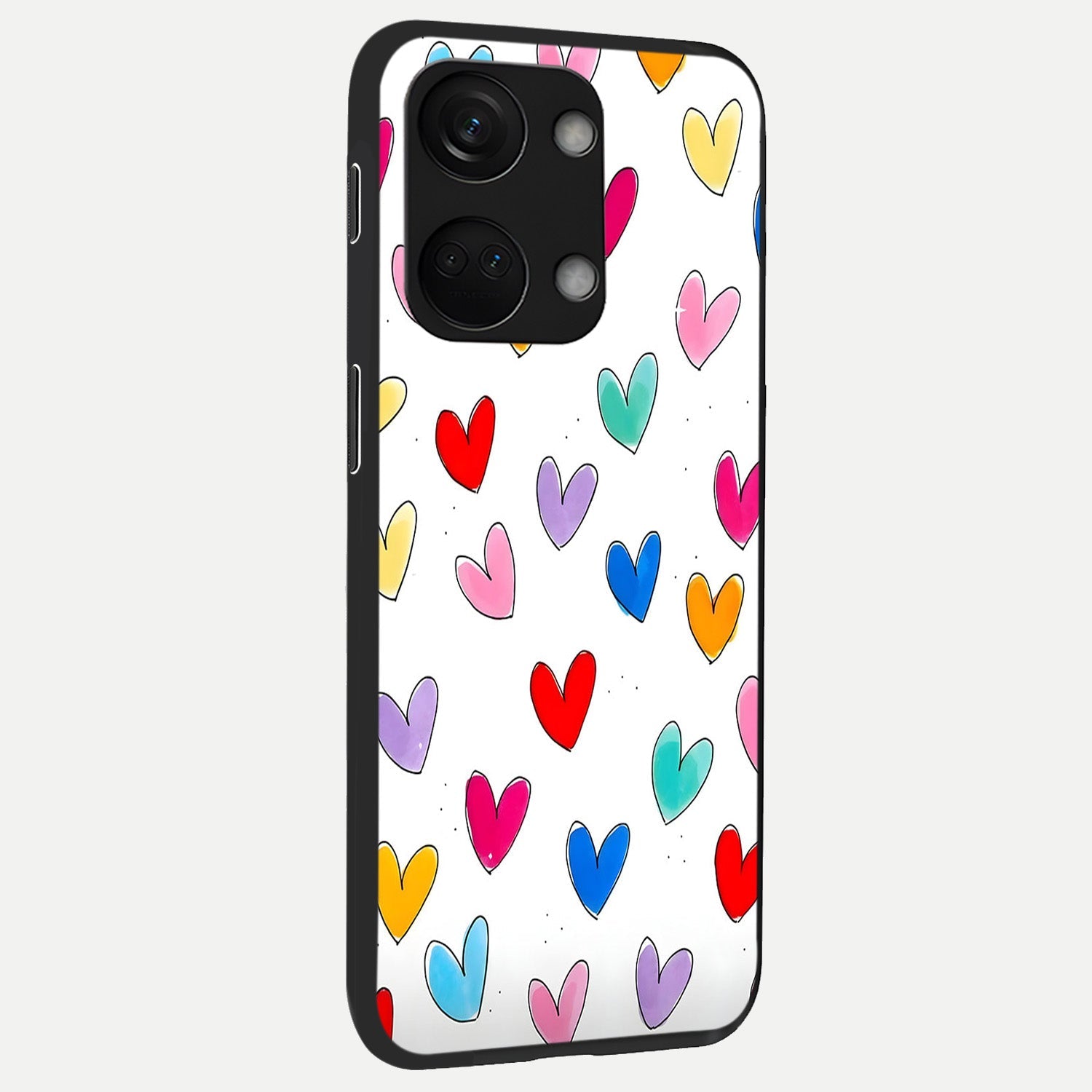  Playful Love Doodles back cover For Oneplus Nord 3 slim fit glass case with vibrant aesthetic design