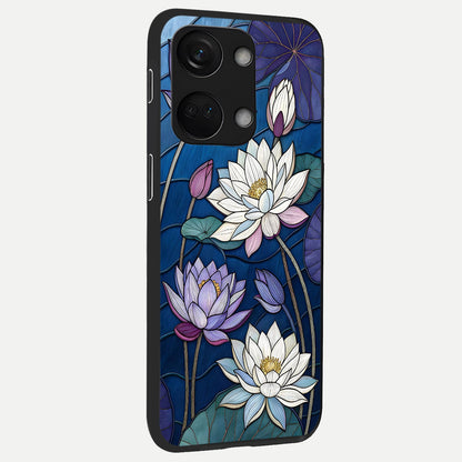  Purple Lotus Stained back cover For Oneplus Nord 3 slim fit glass case with vibrant aesthetic design