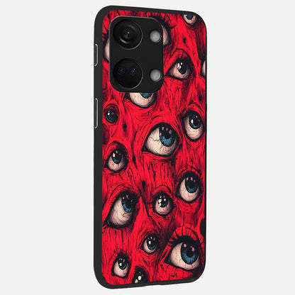  Red Eyes Pattern back cover For Oneplus Nord 3 slim fit glass case with vibrant aesthetic design