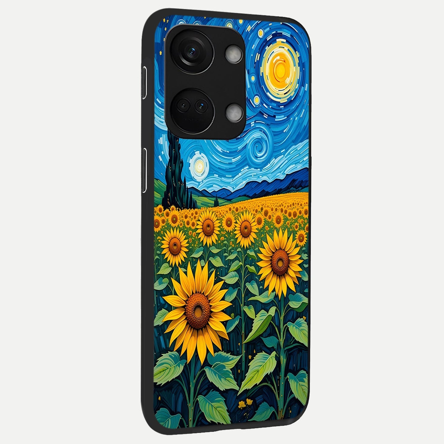  Starry Sunflower Dreams back cover For Oneplus Nord 3 slim fit glass case with vibrant aesthetic design