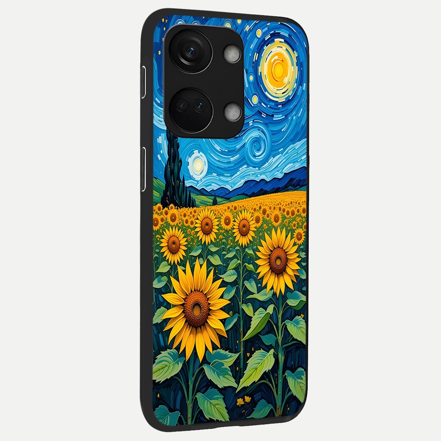  Starry Sunflower Dreams back cover For Oneplus Nord 3 slim fit glass case with vibrant aesthetic design