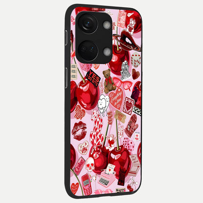  Sweet Cherry Chaos back cover For Oneplus Nord 3 slim fit glass case with vibrant aesthetic design