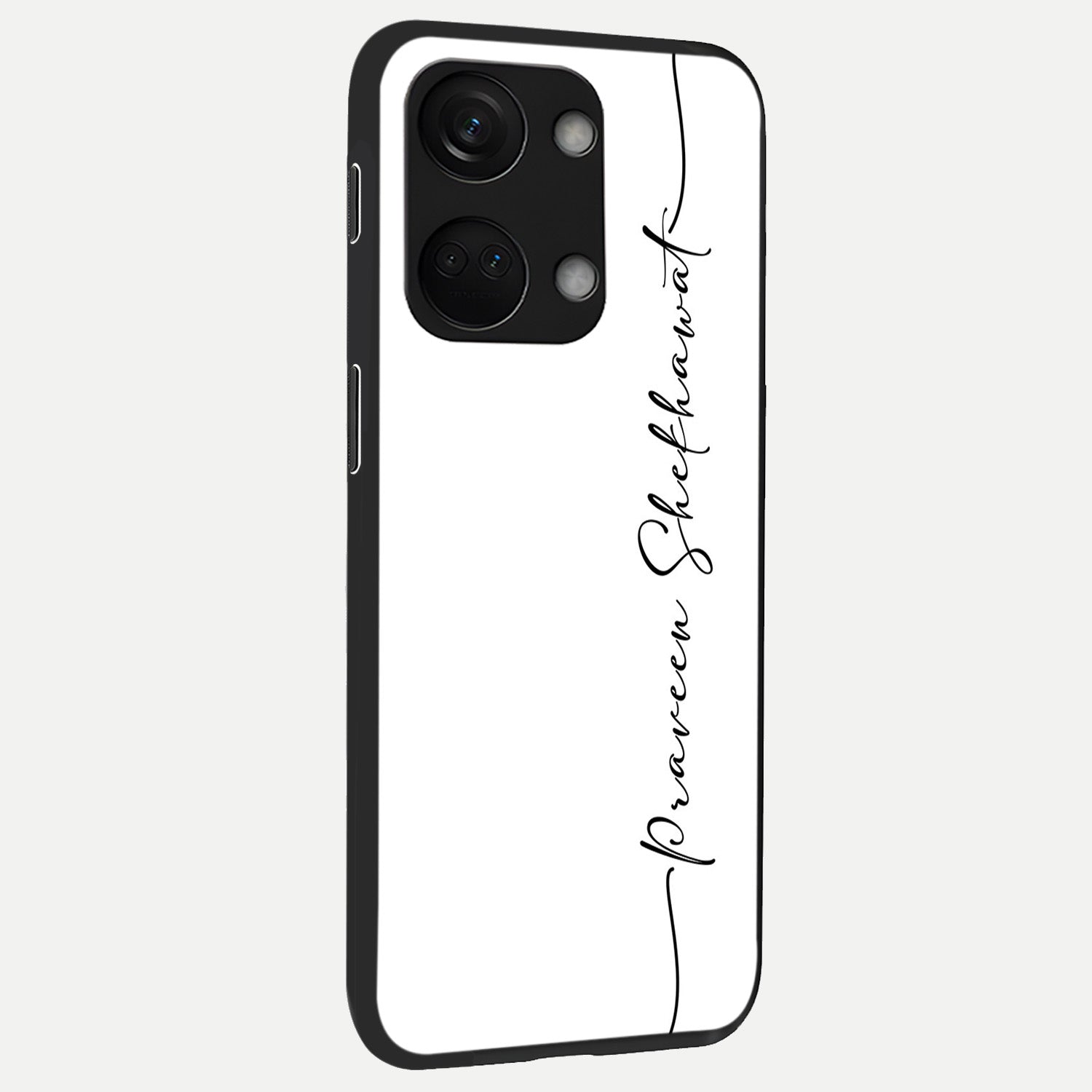 White Tune Custom Name back cover For Oneplus Nord 3 slim fit personalized glass case with aesthetic design