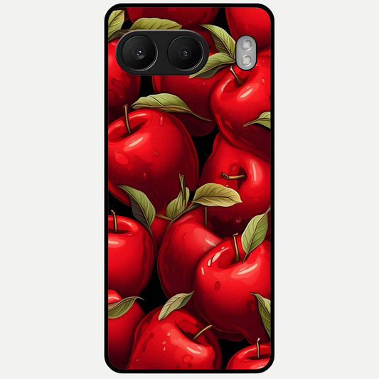  Apple Pattern Glass Case For Oneplus Nord 4 back cover – full design glossy printed glass finish