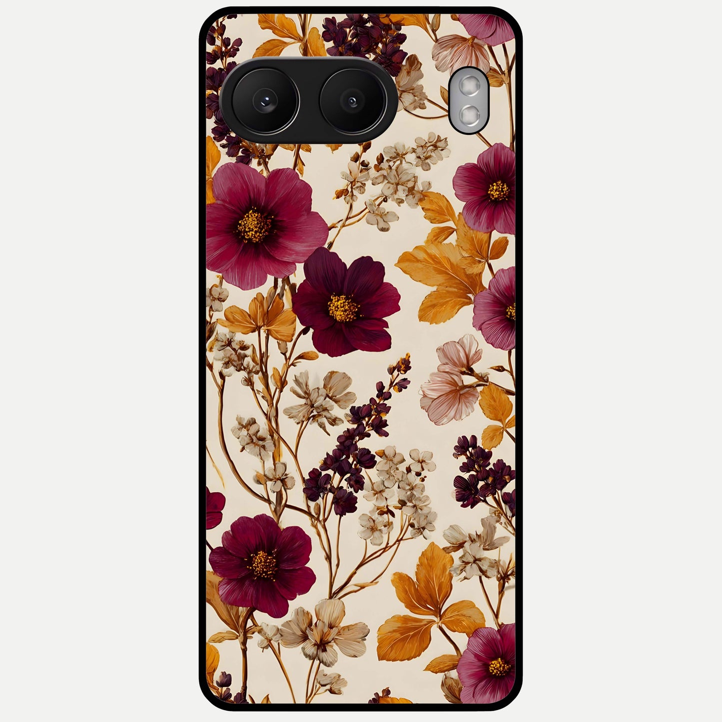  Autumn Wine Bloom Glass Case For Oneplus Nord 4 back cover – full design glossy printed glass finish