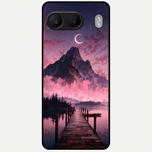  Beautiful Mountain View Glass Case For Oneplus Nord 4 back cover – full design glossy printed glass finish