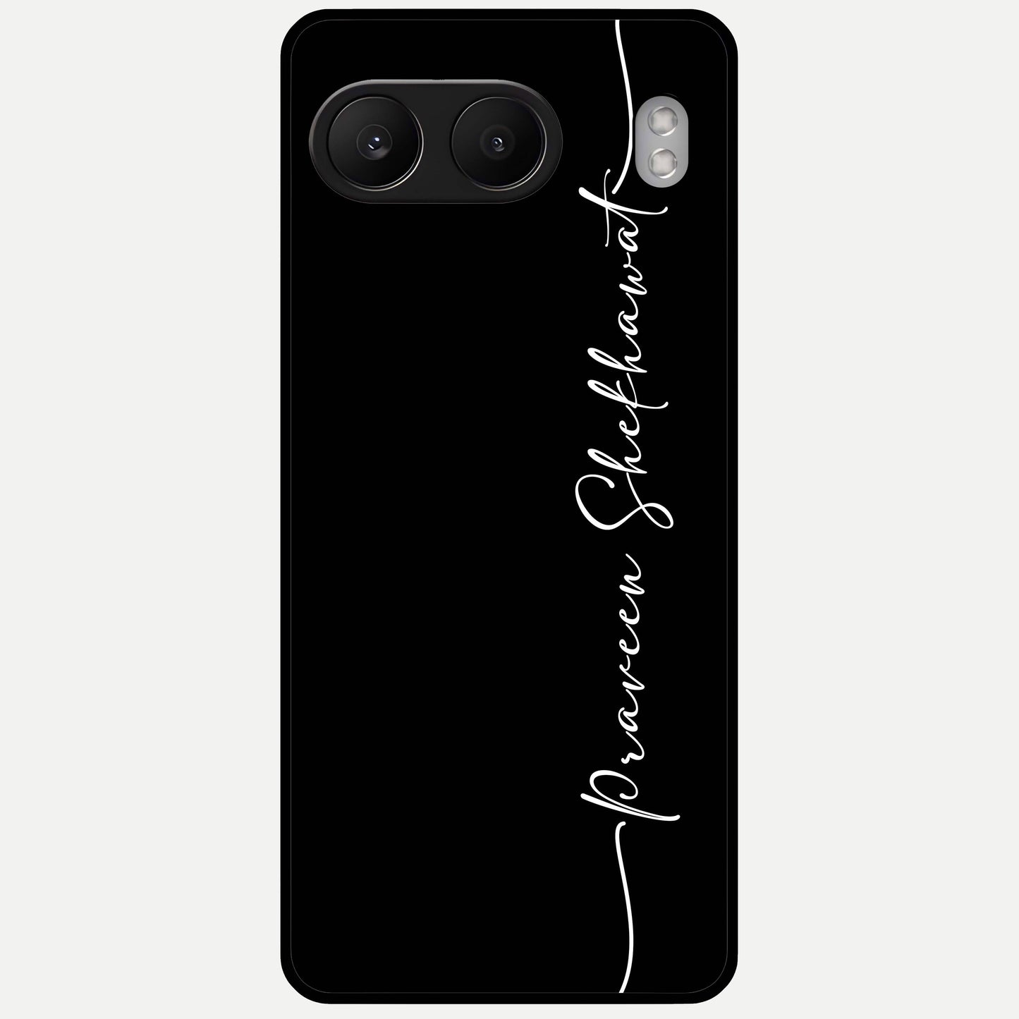  Black Tune Custom Name Glass Case For Oneplus Nord 4 back cover – full design glossy printed glass finish