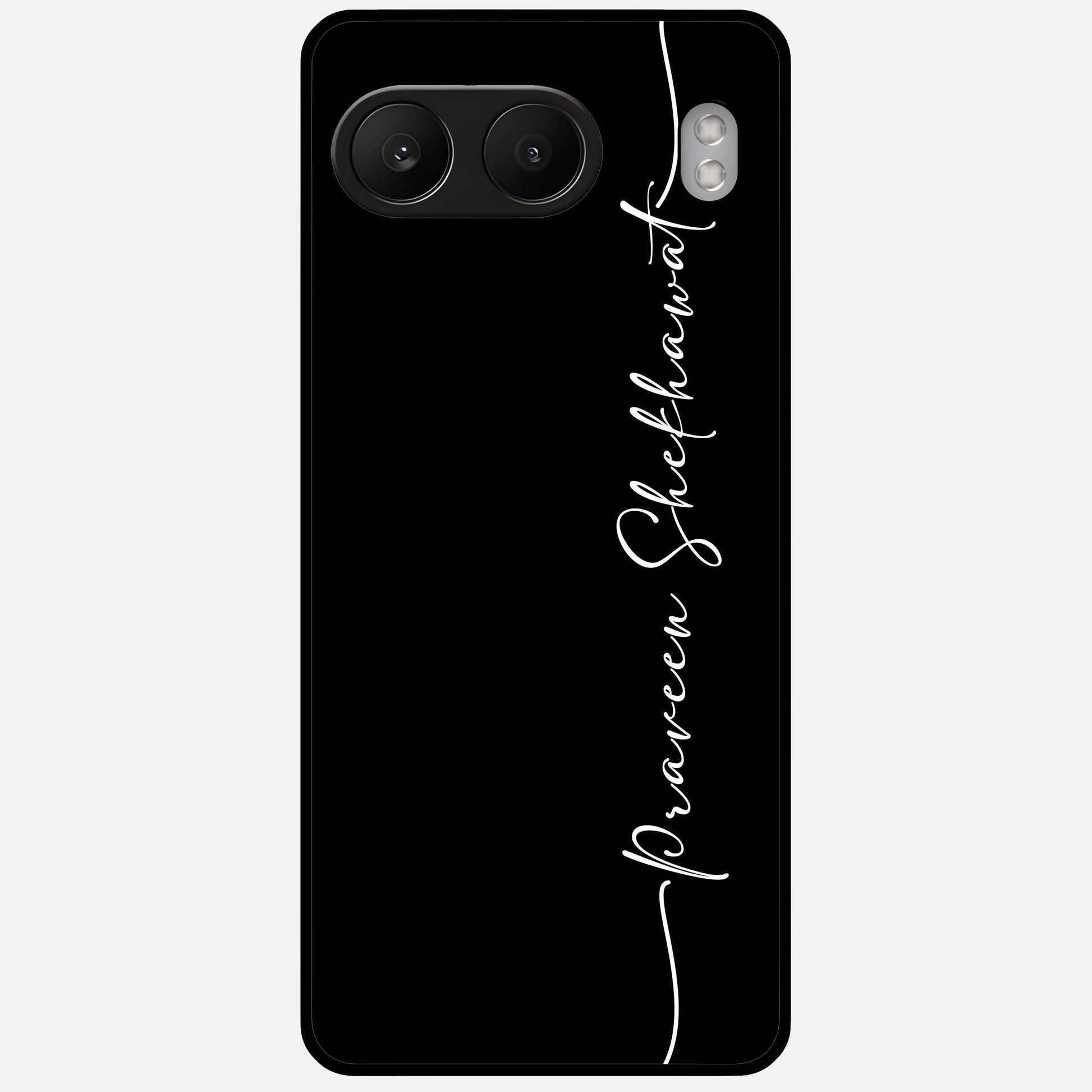 Black Tune Custom Name Glass Case For Oneplus Nord 4 back cover – full design glossy printed glass finish