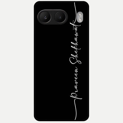  Black Tune Custom Name Glass Case For Oneplus Nord 4 back cover – full design glossy printed glass finish