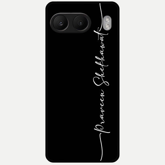  Black Tune Custom Name Glass Case For Oneplus Nord 4 back cover – full design glossy printed glass finish