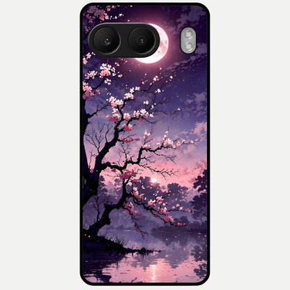  Blossom Pink Moon Glass Case For Oneplus Nord 4 back cover – full design glossy printed glass finish
