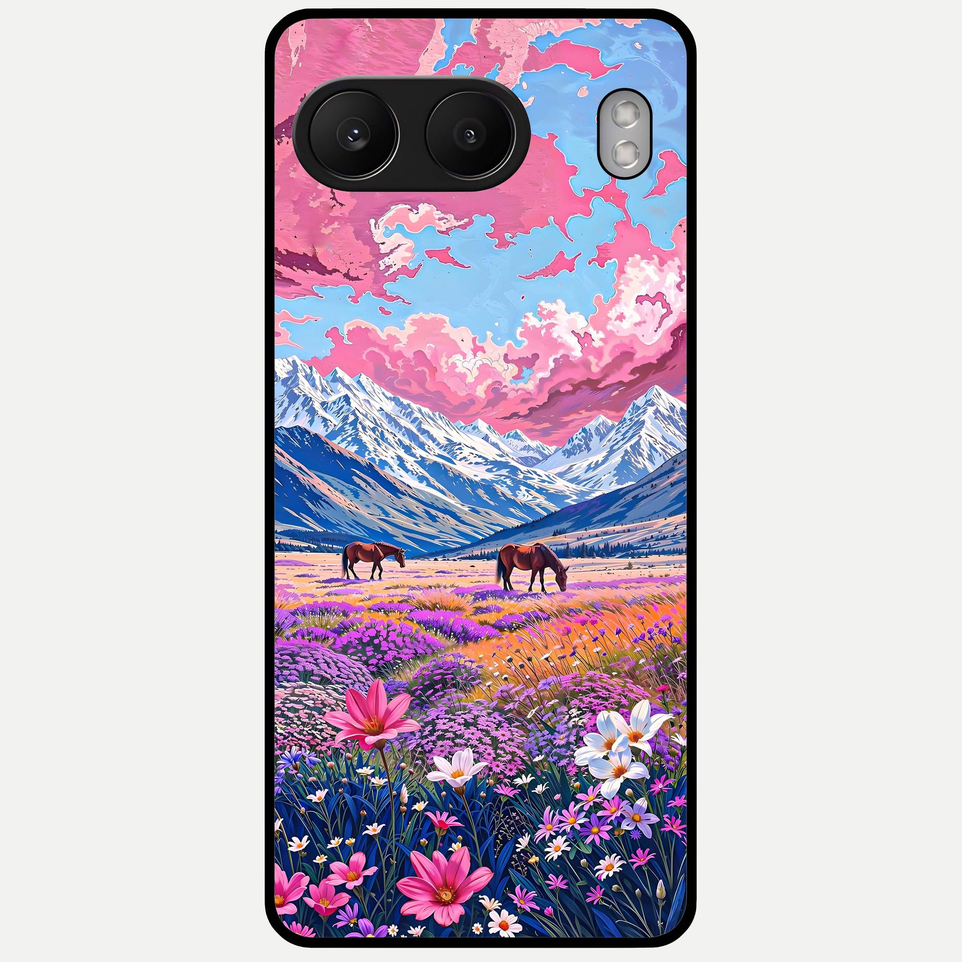  Blossom Valley Dream Glass Case For Oneplus Nord 4 back cover – full design glossy printed glass finish