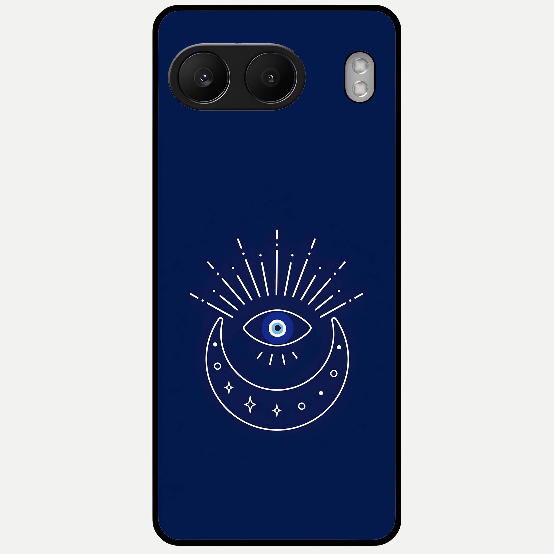  Blue Evil Eye Glass Case For Oneplus Nord 4 back cover – full design glossy printed glass finish