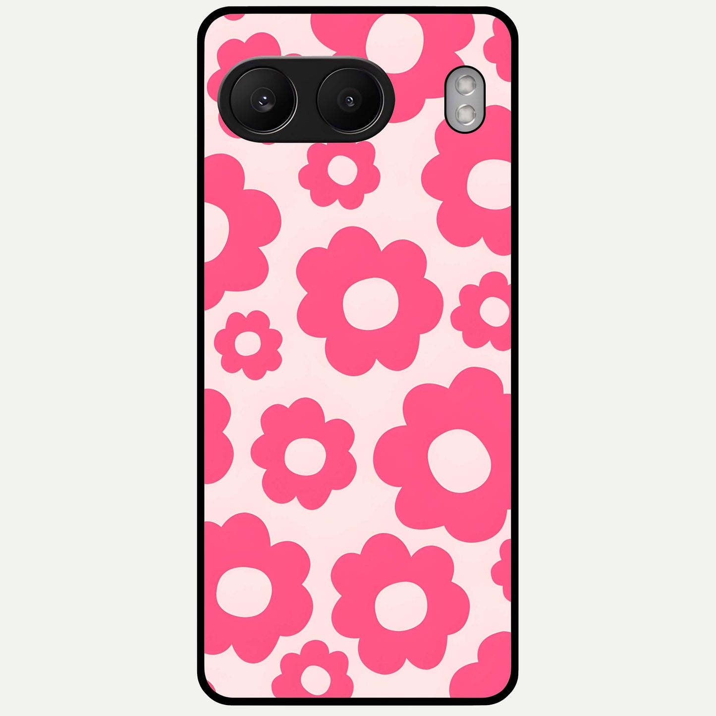 Blush Flower Pop Glass Case For Oneplus Nord 4 back cover – full design glossy printed glass finish
