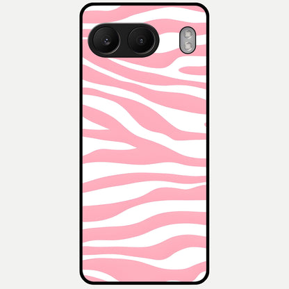  Blush Zebra Flow Glass Case For Oneplus Nord 4 back cover – full design glossy printed glass finish
