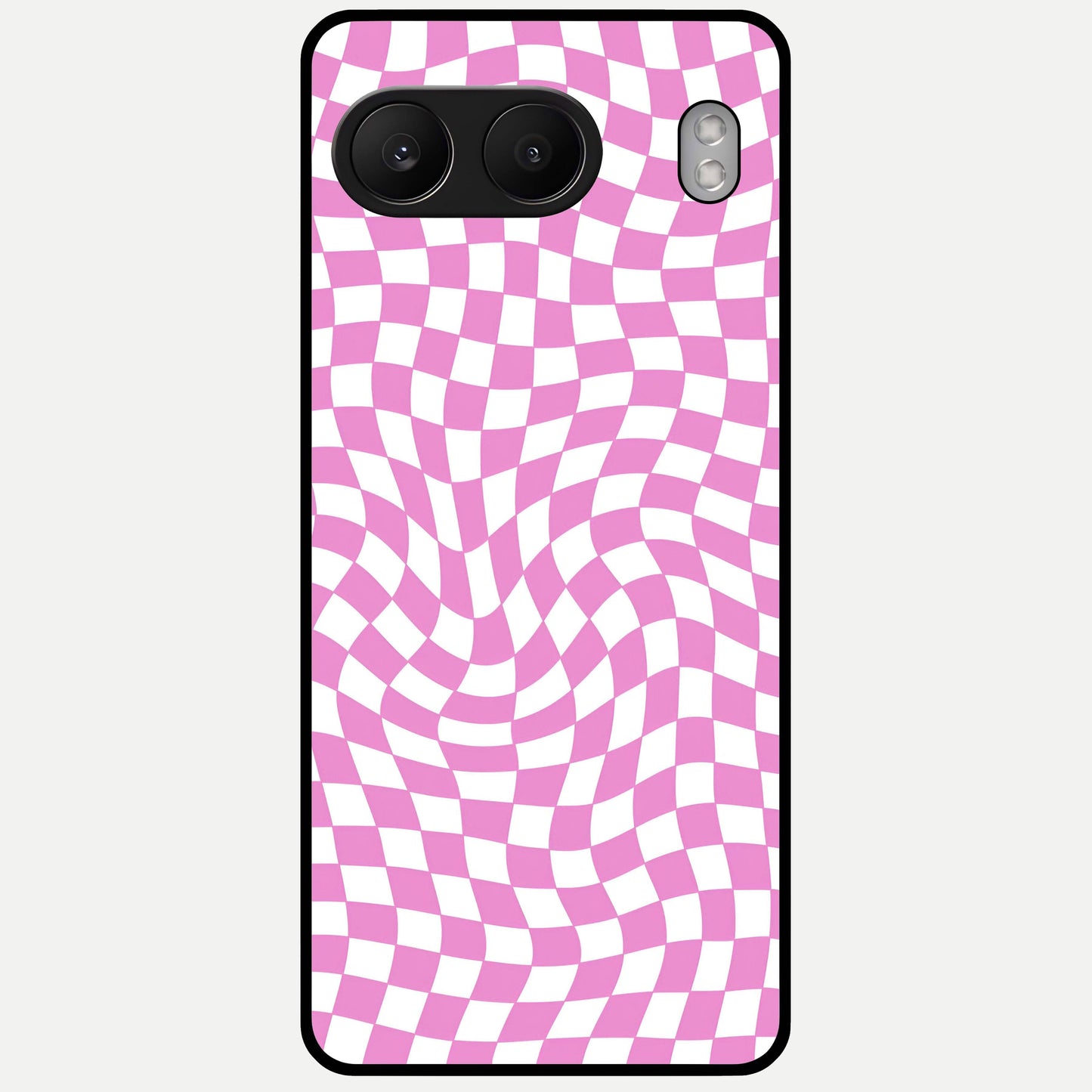  Bubblegum Check Wave Glass Case For Oneplus Nord 4 back cover – full design glossy printed glass finish