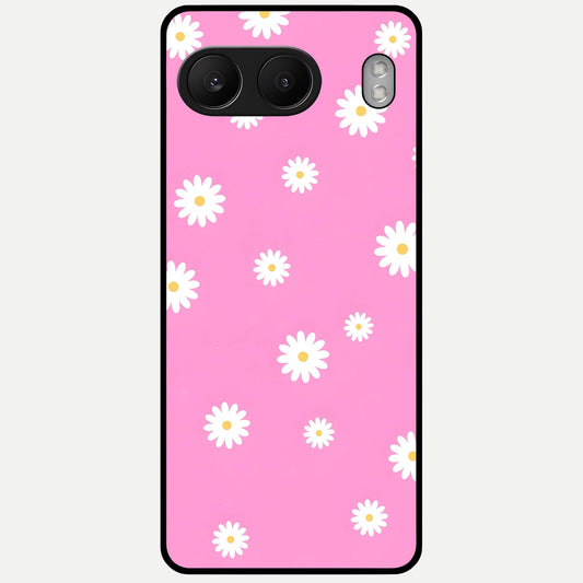  Bubblegum Daisy Pop Glass Case For Oneplus Nord 4 back cover – full design glossy printed glass finish