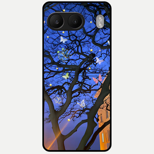  Butterfly Night Magic Glass Case For Oneplus Nord 4 back cover – full design glossy printed glass finish