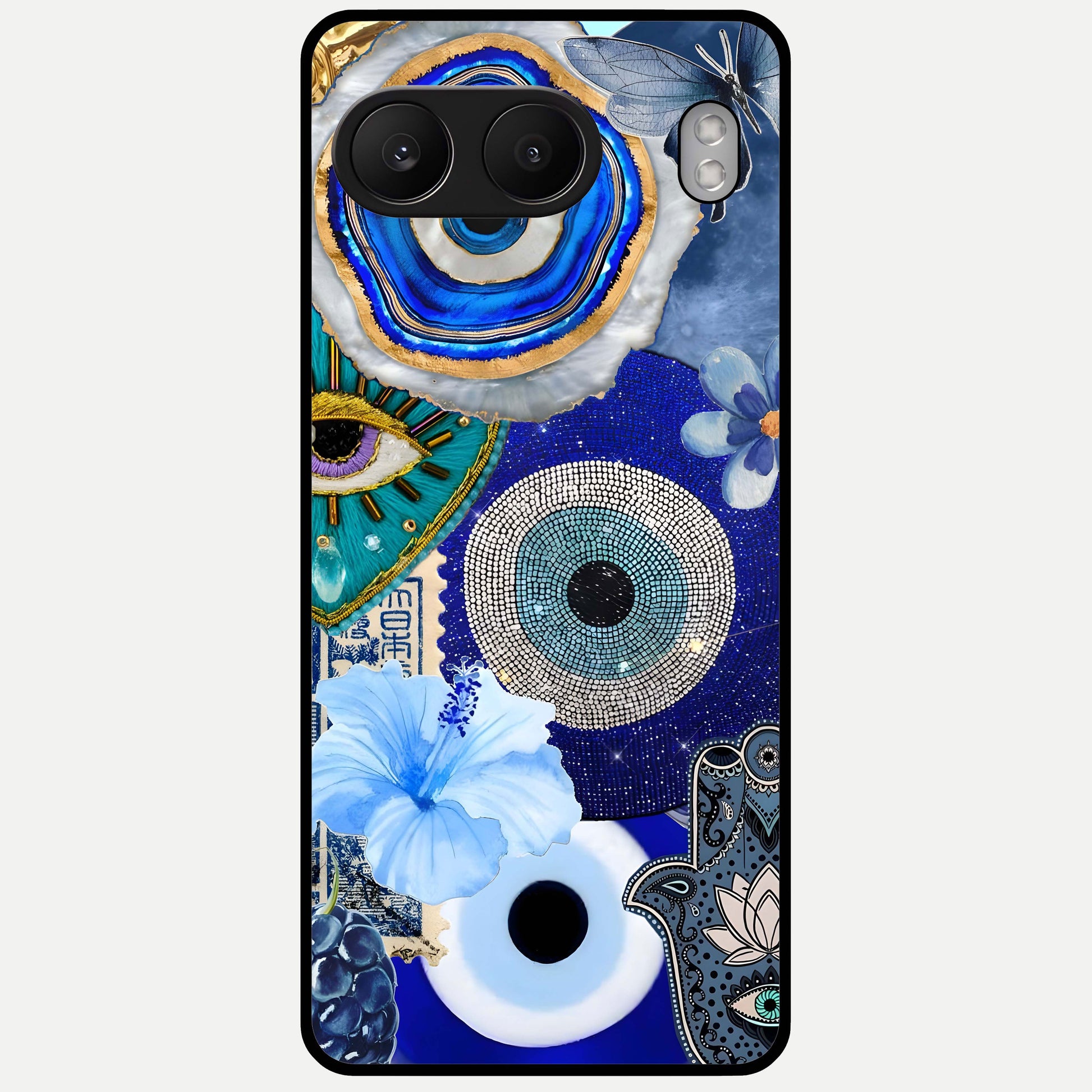  Celestial Blue Vision Glass Case For Oneplus Nord 4 back cover – full design glossy printed glass finish