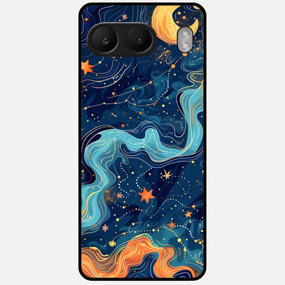  Celestial Dream Flow Glass Case For Oneplus Nord 4 back cover – full design glossy printed glass finish