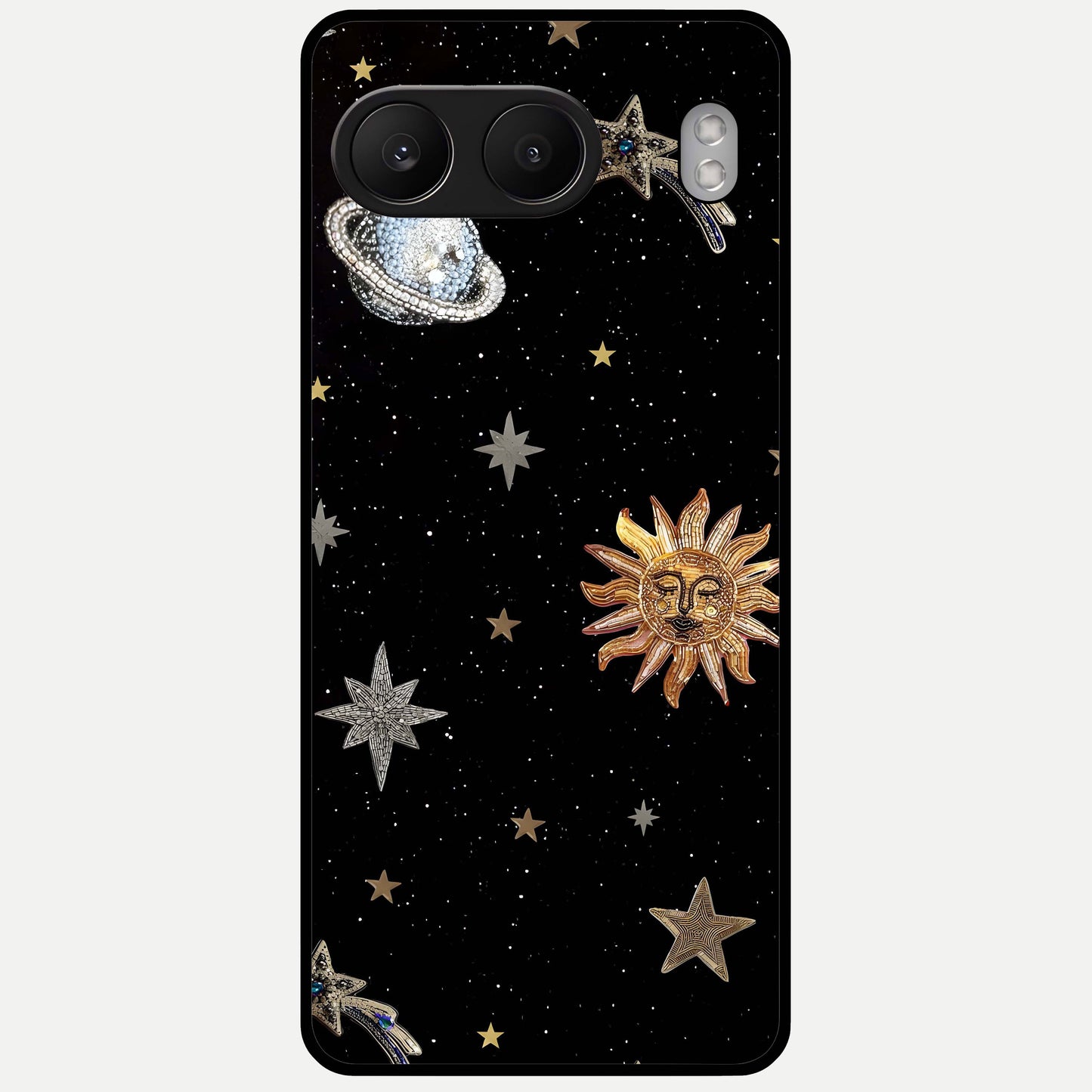  Celestial Moon With Stars Glass Case For Oneplus Nord 4 back cover – full design glossy printed glass finish