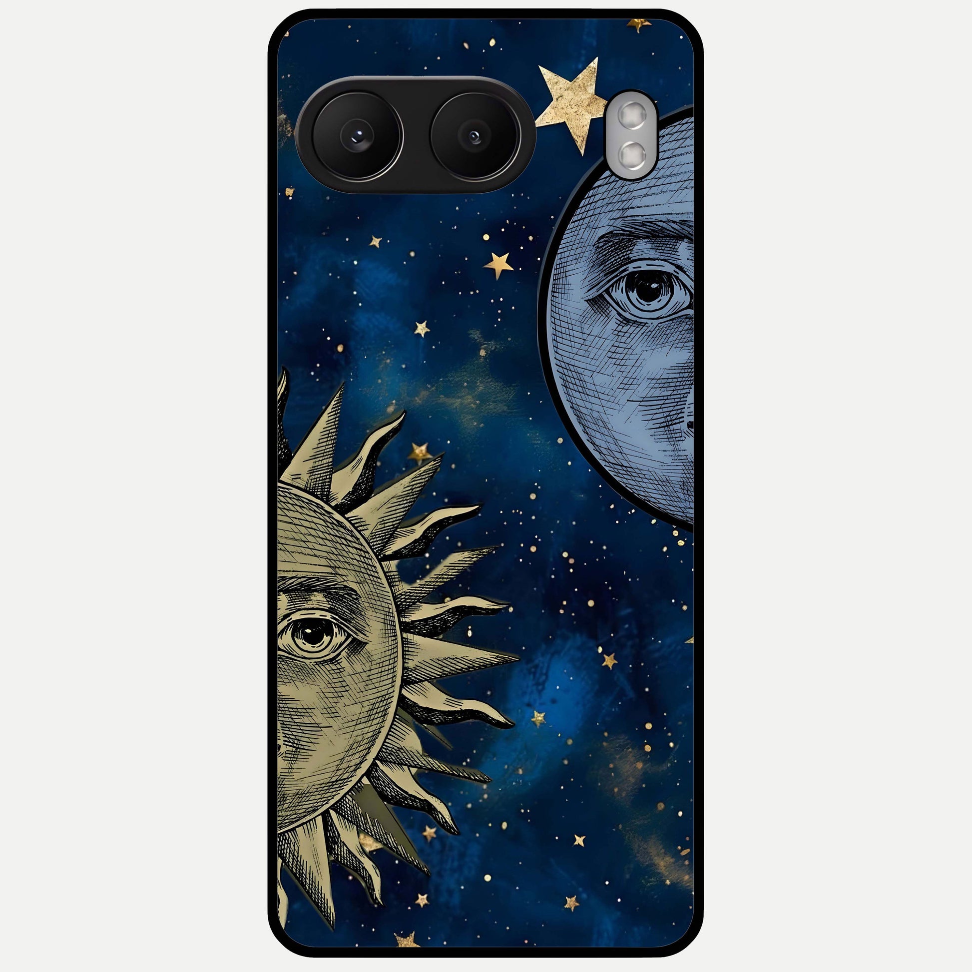  Celestial Moon With Sun Glass Case For Oneplus Nord 4 back cover – full design glossy printed glass finish