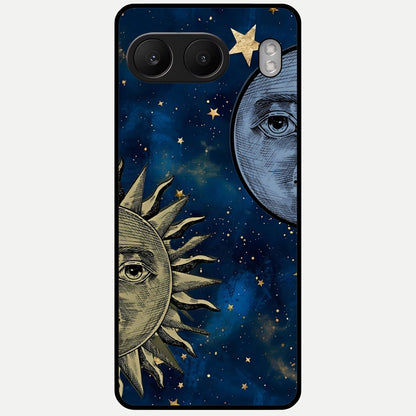  Celestial Moon With Sun Glass Case For Oneplus Nord 4 back cover – full design glossy printed glass finish