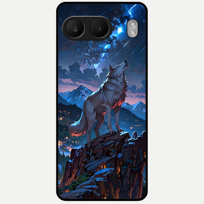  Celestial Wolf Howl Glass Case For Oneplus Nord 4 back cover – full design glossy printed glass finish