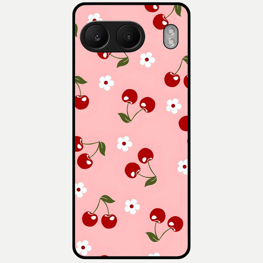  Cherry Love Mood Glass Case For Oneplus Nord 4 back cover – full design glossy printed glass finish
