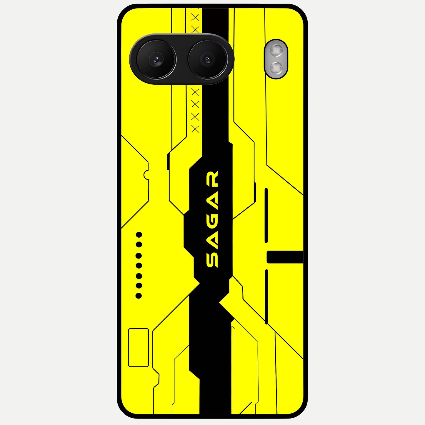  Circuit CYBERPUNK Custom Name Glass Case For Oneplus Nord 4 back cover – full design glossy printed glass finish