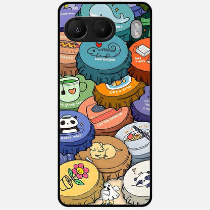  Coins Patterns Glass Case For Oneplus Nord 4 back cover – full design glossy printed glass finish