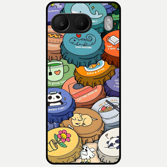  Coins Patterns Glass Case For Oneplus Nord 4 back cover – full design glossy printed glass finish