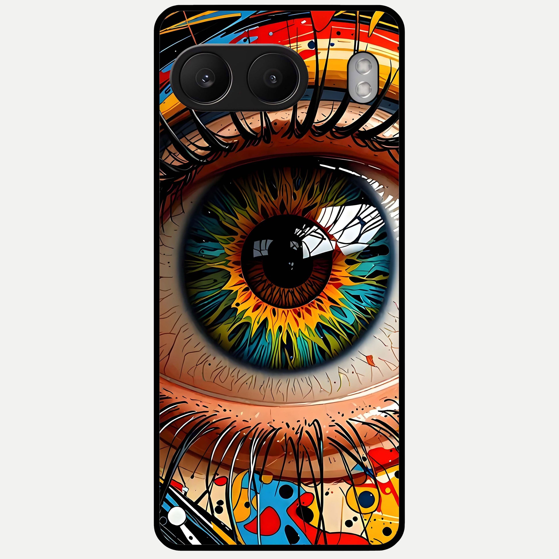  Colorful Eye Glass Case For Oneplus Nord 4 back cover – full design glossy printed glass finish
