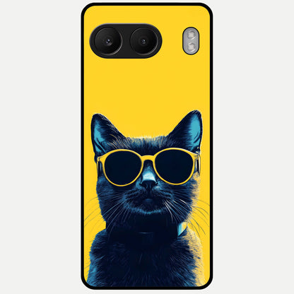  Cool Cat Vibes Glass Case For Oneplus Nord 4 back cover – full design glossy printed glass finish