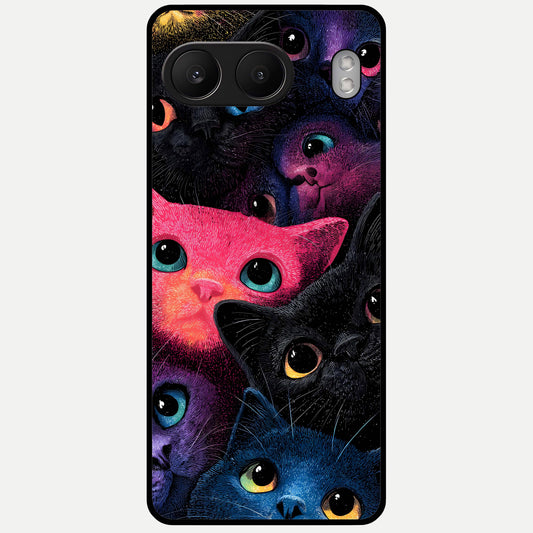 Cosmic Cats Dreams Glass Case For Oneplus Nord 4 back cover – full design glossy printed glass finish