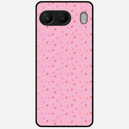  Cosmic Pink Sparkle Glass Case For Oneplus Nord 4 back cover – full design glossy printed glass finish