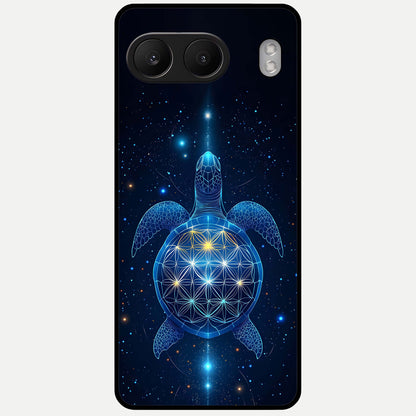  Crimson Blue Turtle Glass Case For Oneplus Nord 4 back cover – full design glossy printed glass finish