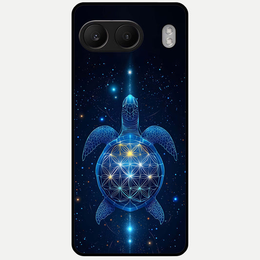  Crimson Blue Turtle Glass Case For Oneplus Nord 4 back cover – full design glossy printed glass finish