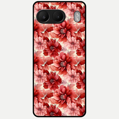  Crimson Love Petals Glass Case For Oneplus Nord 4 back cover – full design glossy printed glass finish