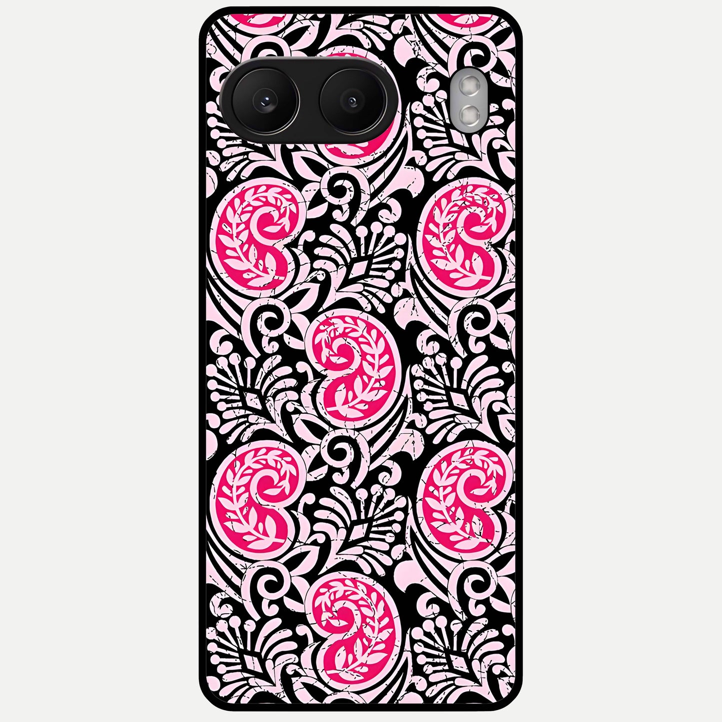  Crimson Paisley Charm Glass Case For Oneplus Nord 4 back cover – full design glossy printed glass finish