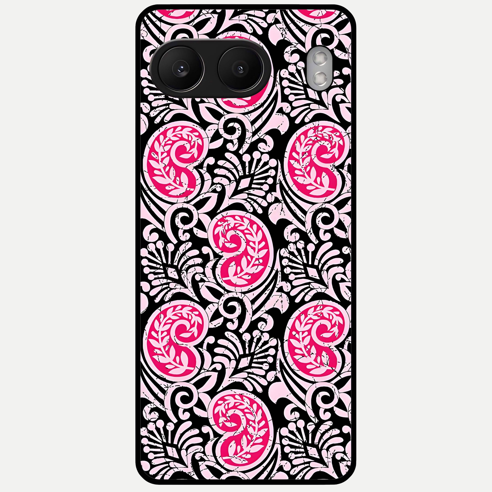  Crimson Paisley Charm Glass Case For Oneplus Nord 4 back cover – full design glossy printed glass finish