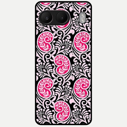  Crimson Paisley Charm Glass Case For Oneplus Nord 4 back cover – full design glossy printed glass finish