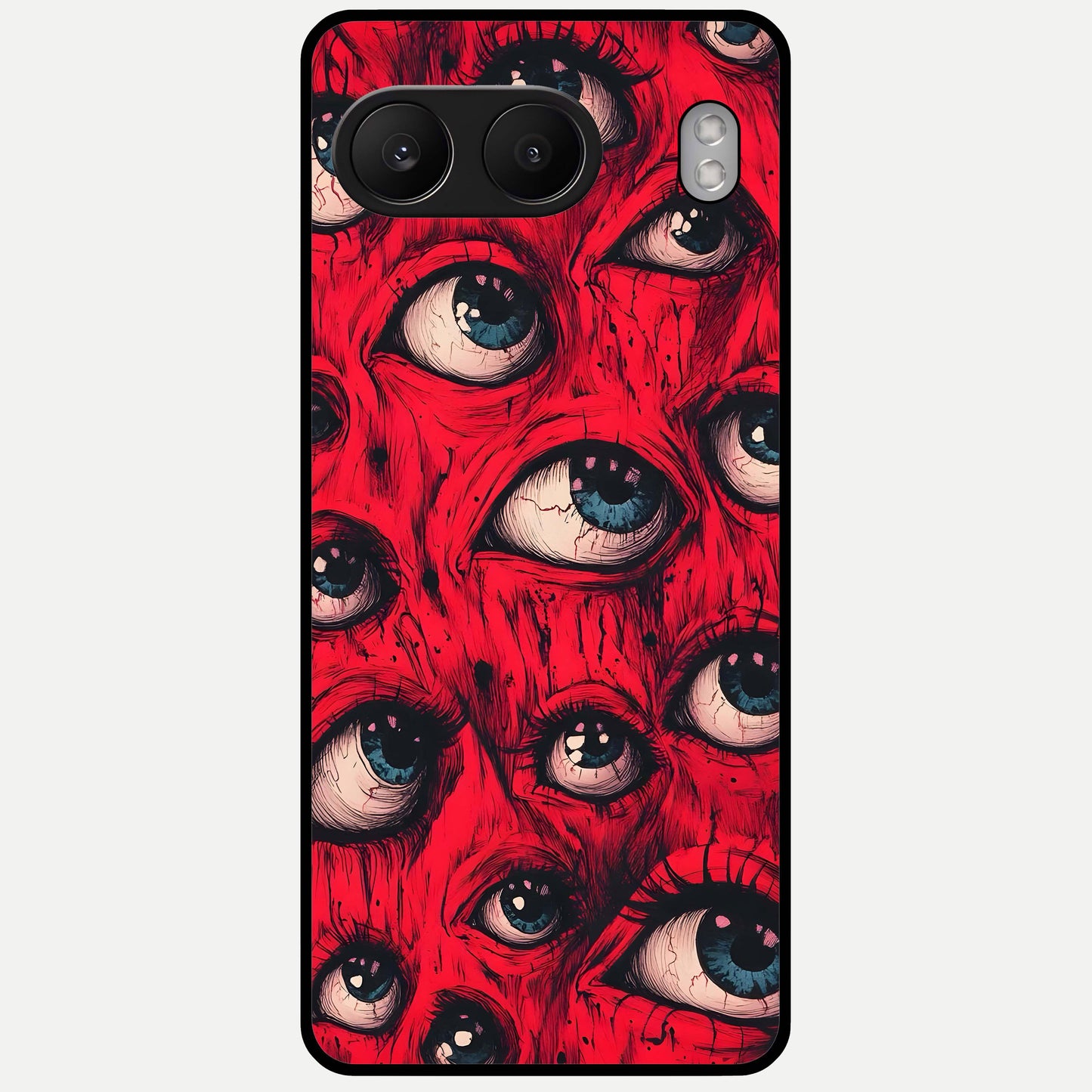  Crimson Watch Eyes Glass Case For Oneplus Nord 4 back cover – full design glossy printed glass finish