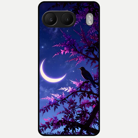  Crow And Moon Scenery Glass Case For Oneplus Nord 4 back cover – full design glossy printed glass finish