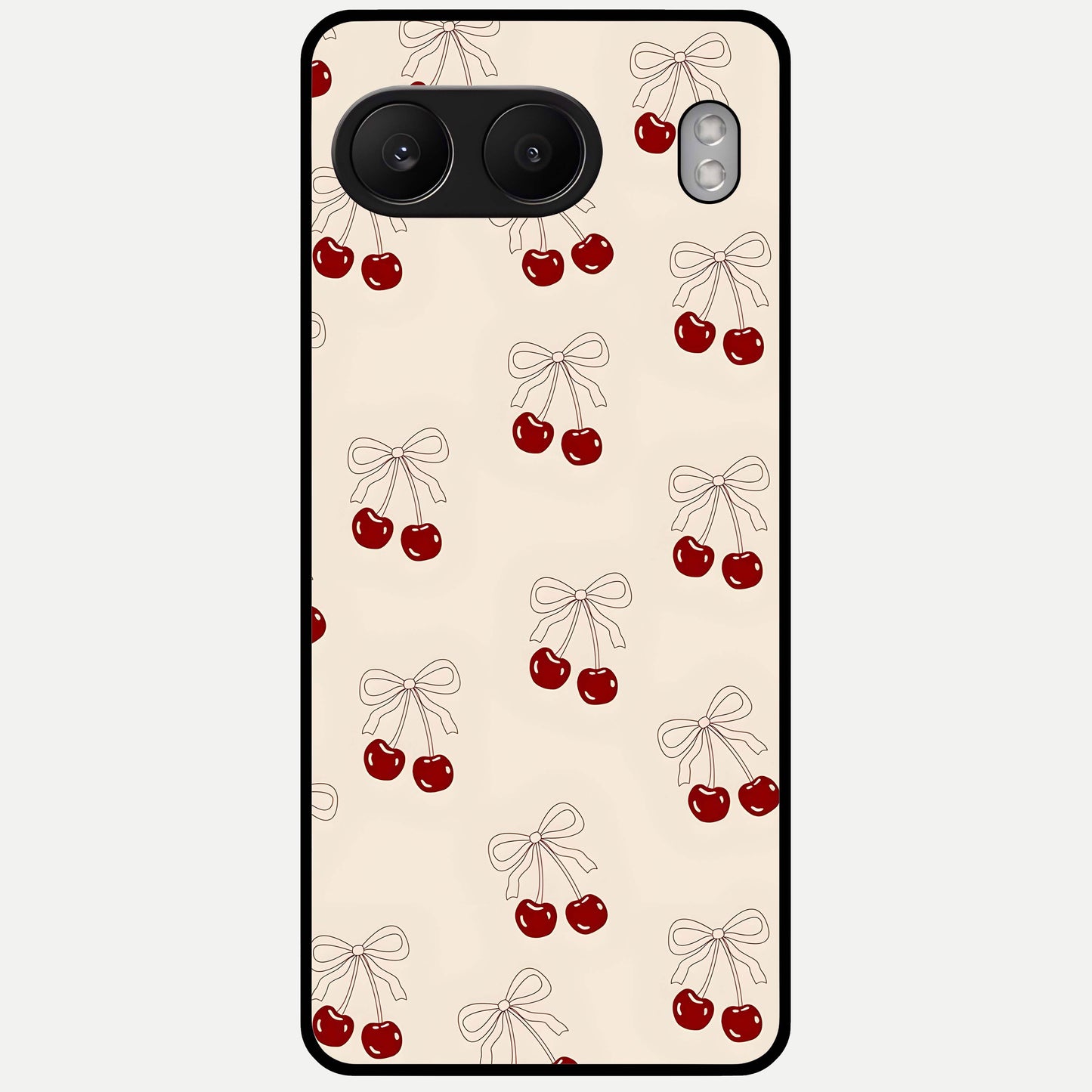  Cute Cherry Pattern Glass Case For Oneplus Nord 4 back cover – full design glossy printed glass finish