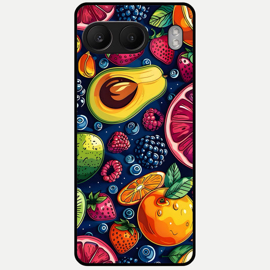  Cute Fruits Art Glass Case For Oneplus Nord 4 back cover – full design glossy printed glass finish