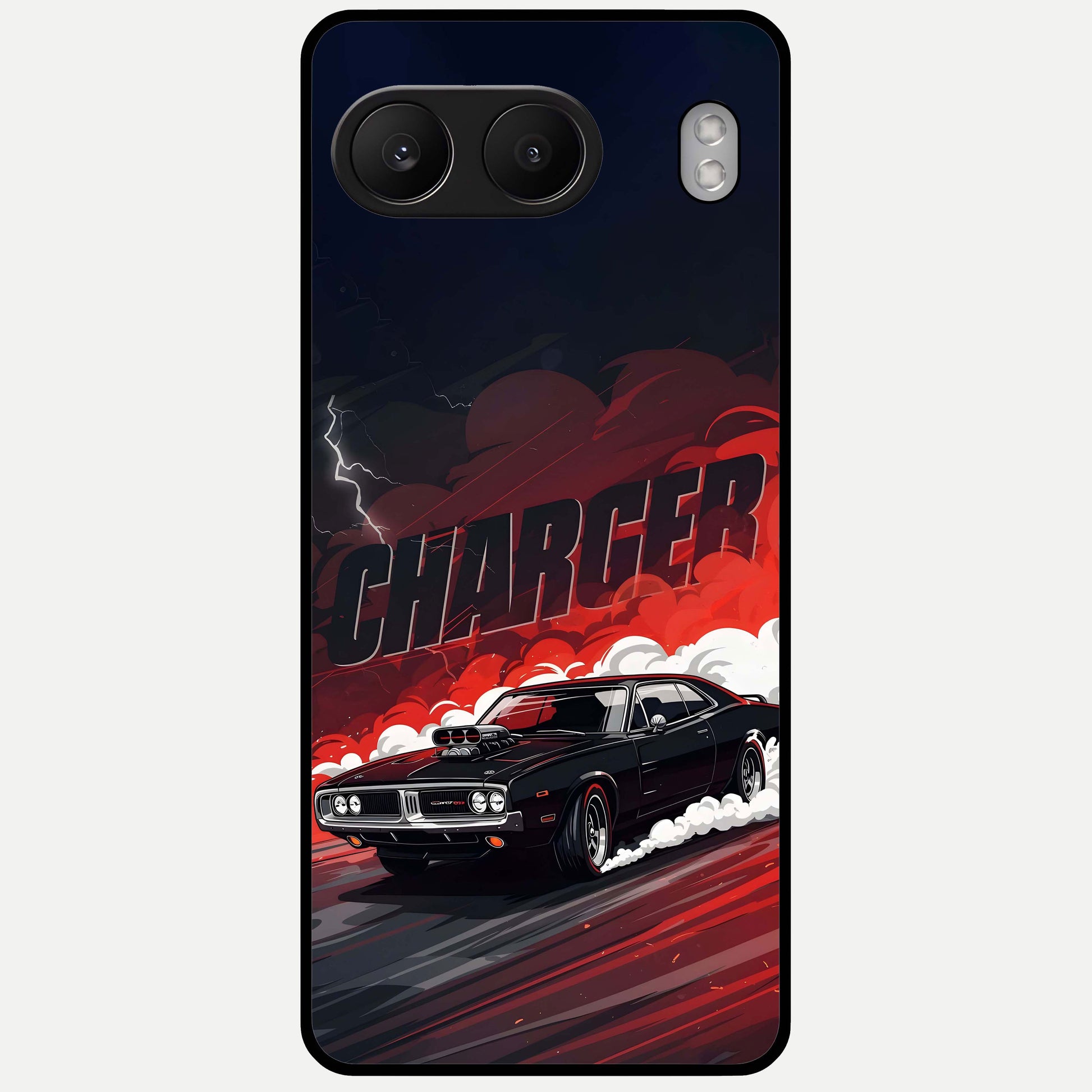  Dark Charger Fury Glass Case For Oneplus Nord 4 back cover – full design glossy printed glass finish