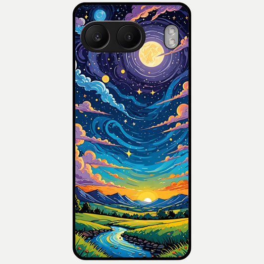  Dreamy Night Landscape Glass Case For Oneplus Nord 4 back cover – full design glossy printed glass finish