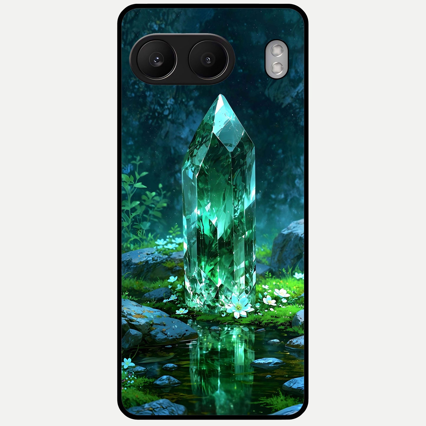  Emerald Light Crystal Glass Case For Oneplus Nord 4 back cover – full design glossy printed glass finish